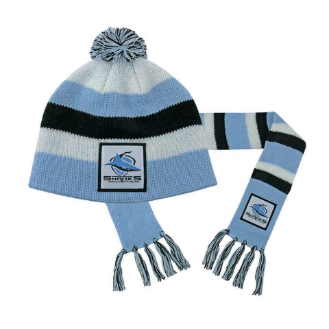 Cronulla Sharks NRL Baby Infant Scarf Beanie Pack