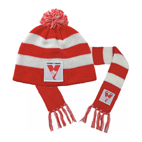 Sydney Swans Baby Infant Toddler Beanie Scarf Pack