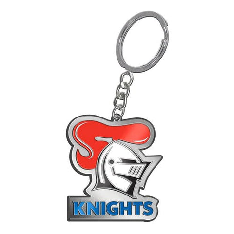 Newcastle Knights NRL Metallic Logo Keyring