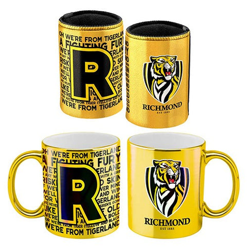 Richmond Tigers Metallic Mug and Can Cooler Pack