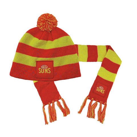 Gold Coast Suns Baby Infant Toddler Beanie Scarf Pack