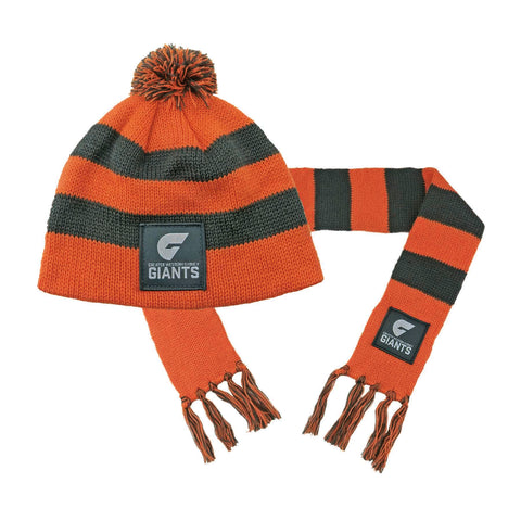 Greater Western Sydney GWS Giants Baby Infant Toddler Beanie Scarf Pack