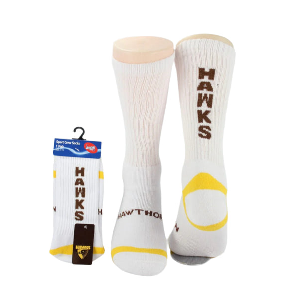 Hawthorn Hawks Full Terry Crew Sport Socks - Spectator Sports Online