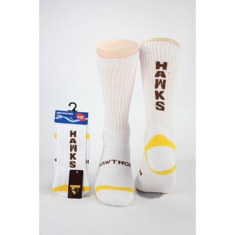 Hawthorn Hawks Full Terry Crew Sport Socks - Spectator Sports Online