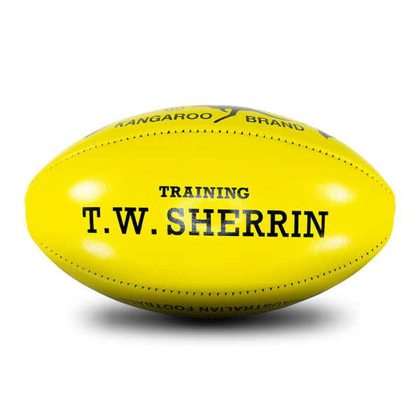 Sherrin Kangaroo Brand KB Training Poly Yellow Leather Football size 5