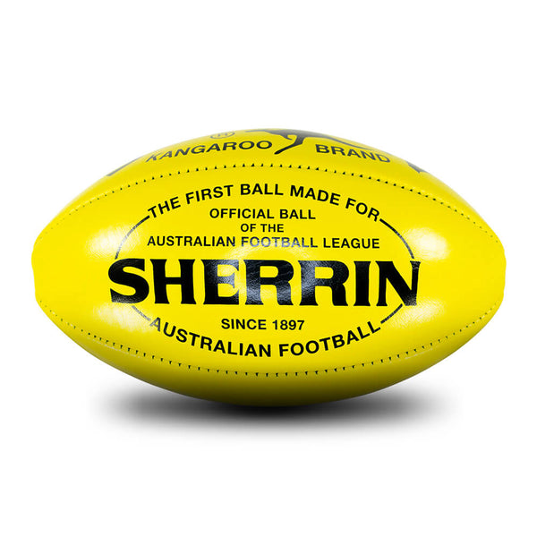 Sherrin Kangaroo Brand KB Training Poly Yellow Leather Football size 5