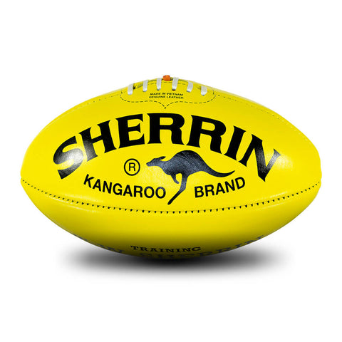 Sherrin Kangaroo Brand KB Training Poly Yellow Leather Football size 5