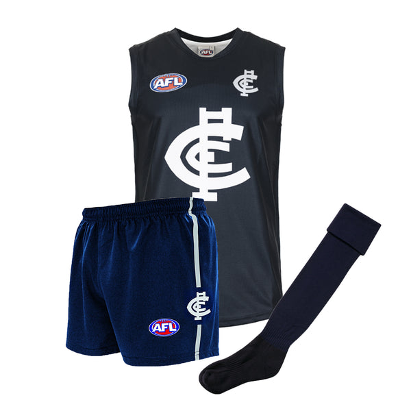 Carlton Blues Kids Youths AFL Auskick Playing Pack Jumper Guernsey Shorts Socks