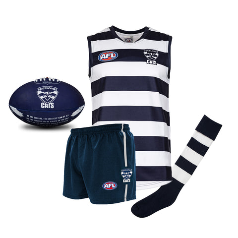 Geelong Cats Kids Youths AFL Auskick Playing Pack with Football