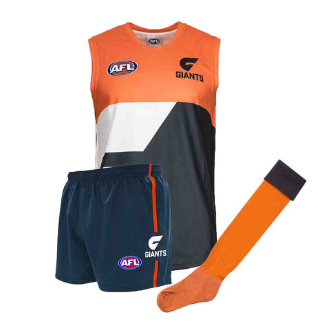 Greater Western Sydney GWS Giants Kids Youths AFL Auskick Playing Pack Jumper Guernsey Shorts Socks