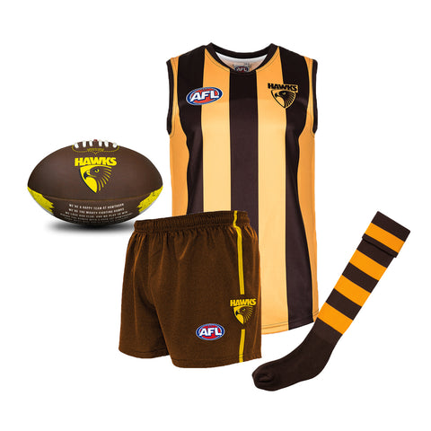 Hawthorn Hawks Kids Youths AFL Auskick Playing Pack with Football