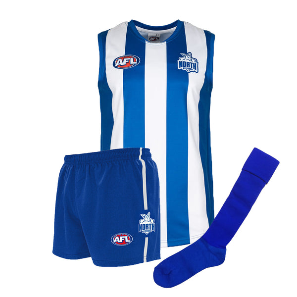 North Melbourne Kangaroos Kids Youths AFL Auskick Playing Pack Jumper Guernsey Shorts Socks