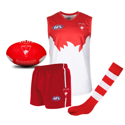 Sydney Swans Kids Youths AFL Auskick Playing Pack with Football
