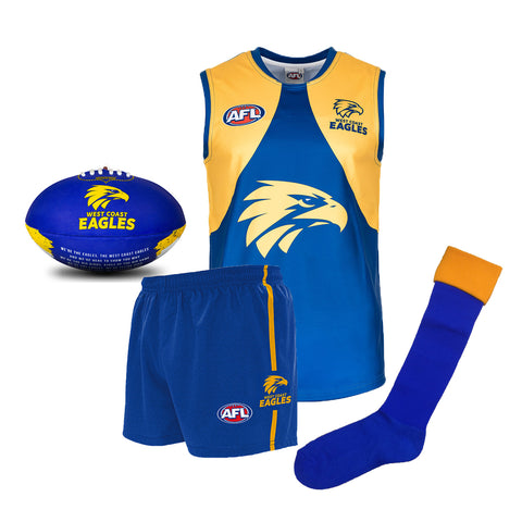 West Coast Eagles Kids Youths AFL Auskick Playing Pack with Football