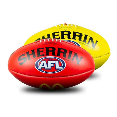 Sherrin Official Game Ball of the AFL Leather Size 5 McDonald Football