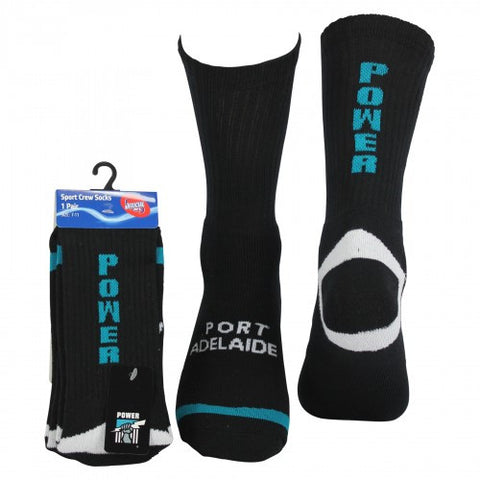 Port Adelaide Power Full Terry Crew Sport Socks - Spectator Sports Online