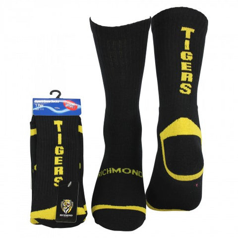 Richmond Tigers Full Terry Crew Sport Socks - Spectator Sports Online
