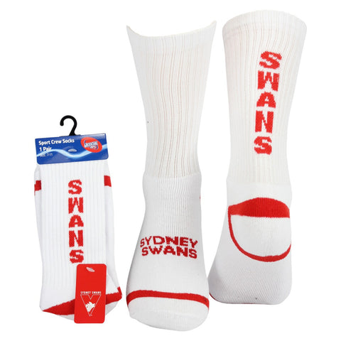 Sydney Swans Full Terry Crew Sport Socks - Spectator Sports Online