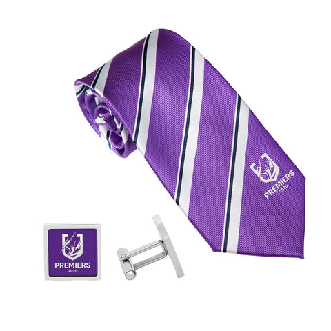 Melbourne Storm NRL 2020 Premiers Tie and Cufflink Set