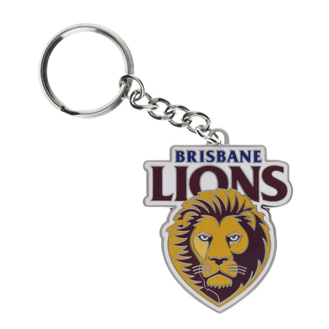 Brisbane Lions Metallic Logo Keyring - Spectator Sports Online