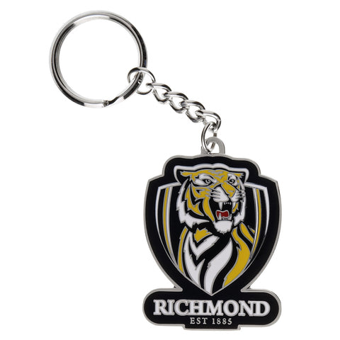 Richmond Tigers Metallic Logo Keyring - Spectator Sports Online