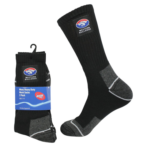 Western Bulldogs Mens Heavy Duty Work Socks 2pk - Spectator Sports Online